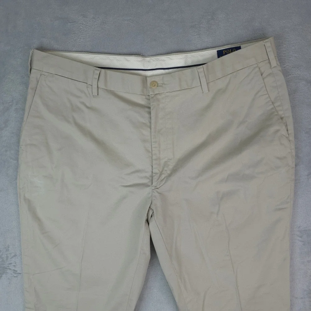 Polo Ralph Lauren Chino Pants Mens 42x36‎ Khaki Tan Stretch Classic Fit Cotton